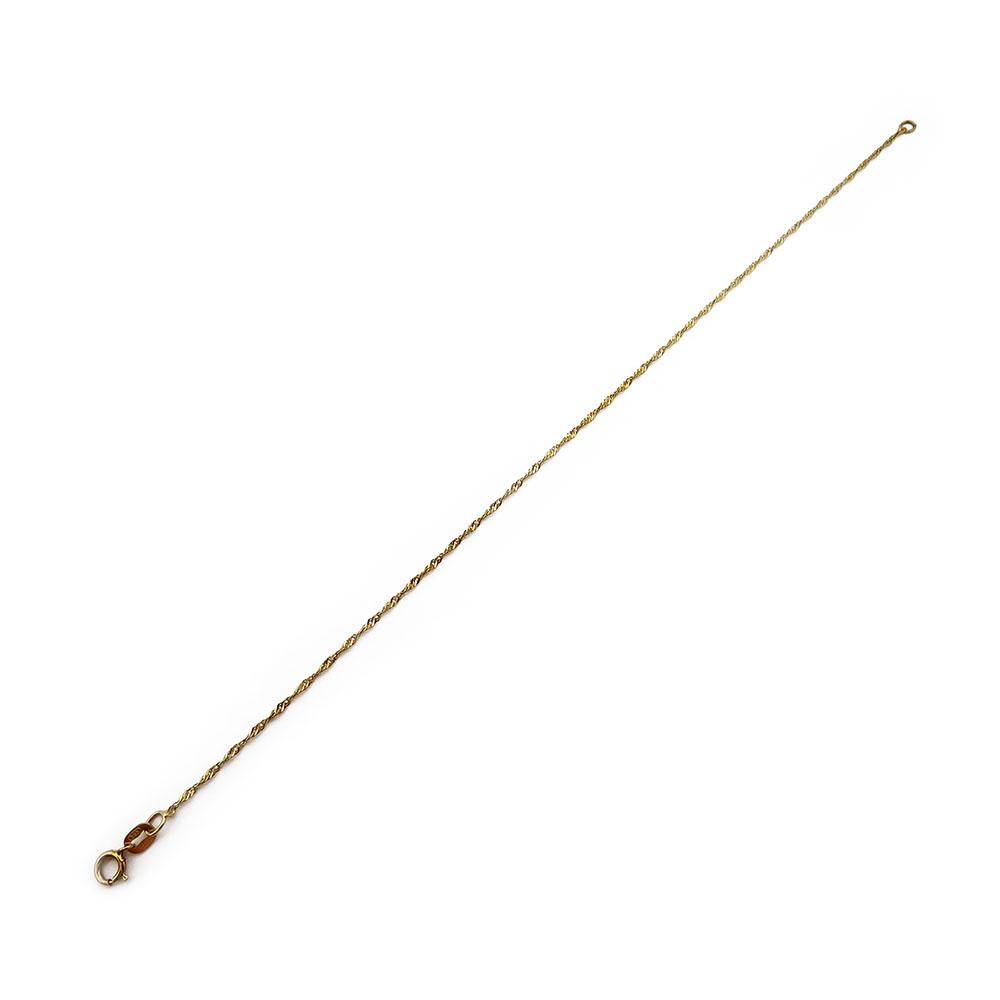 Kultainen kierreranneketju 17,5cm, leveys 1,1mm #2 Kultatukku.fi
