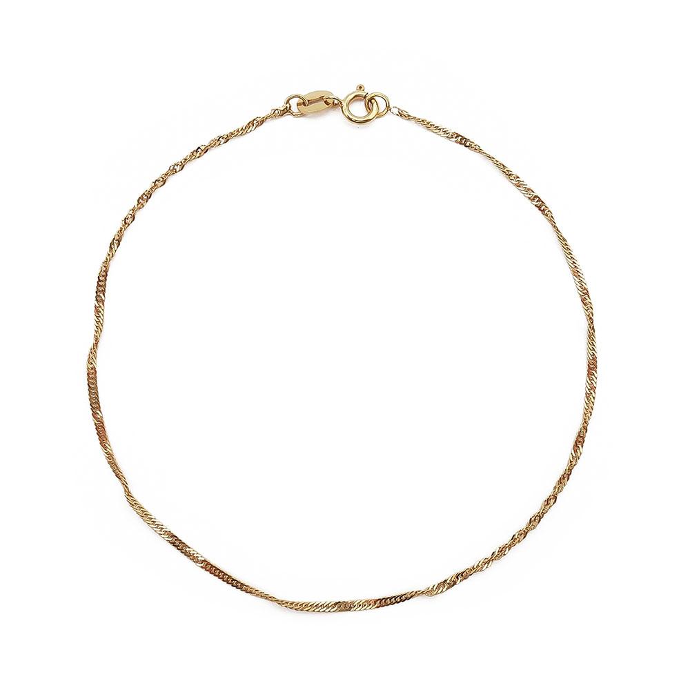 Siro kultainen kierreranneketju 17,5cm, leveys 1,1mm #0 Kultatukku.fi