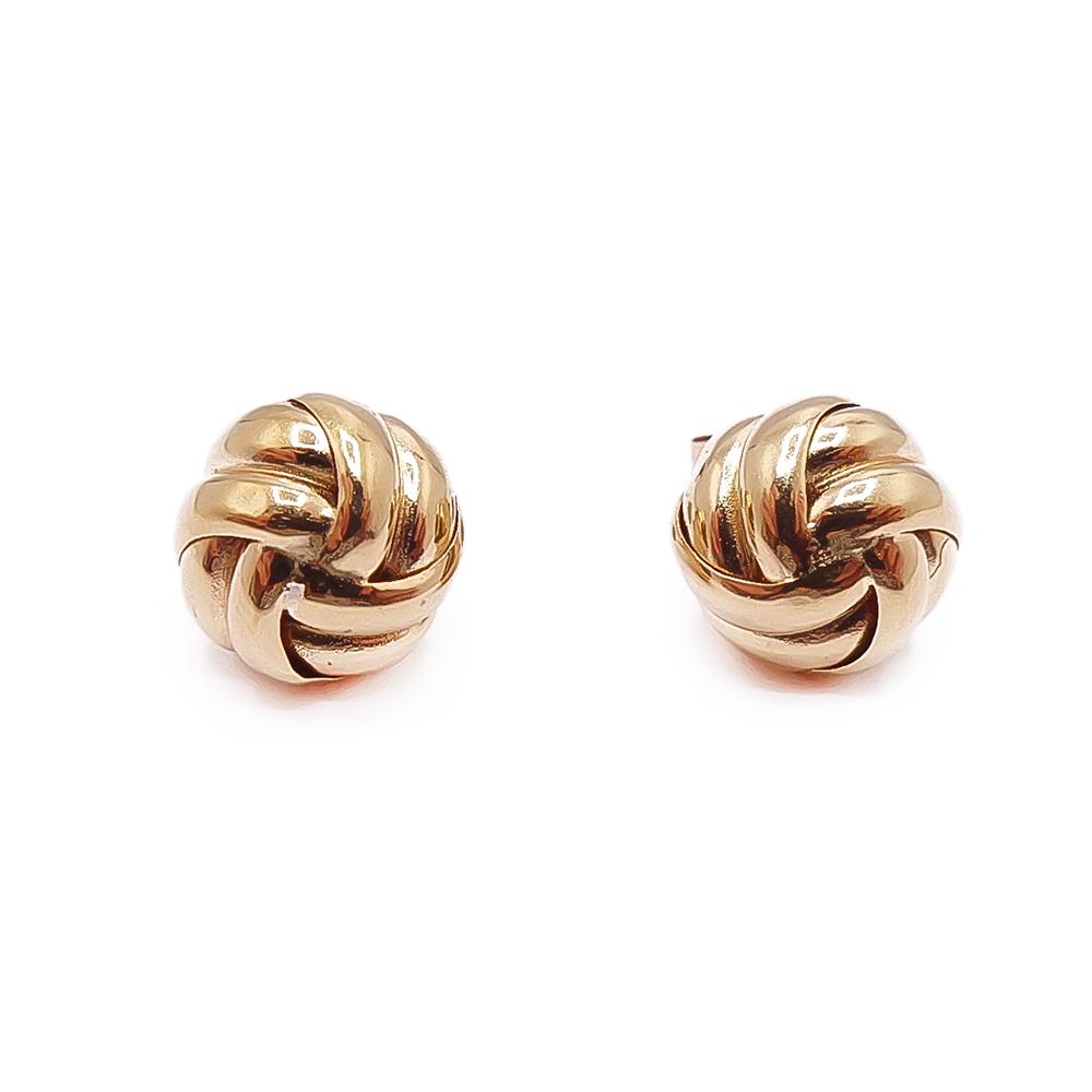 14K kultaiset solmunappikorvakorut 10 mm #0 Kultatukku.fi