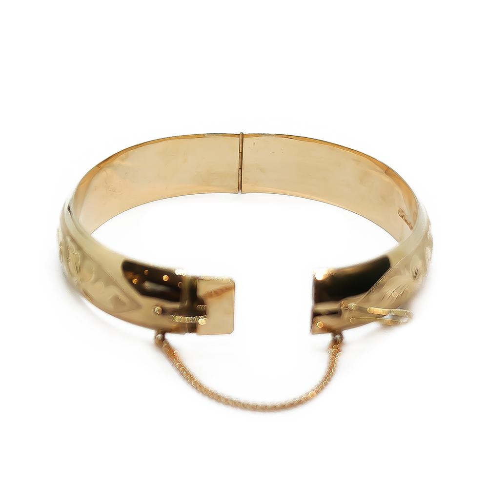 Eino Westerback kuvioitu kultainen rannerengas 585, 1963 – 65 × 59 mm #4 Kultatukku.fi