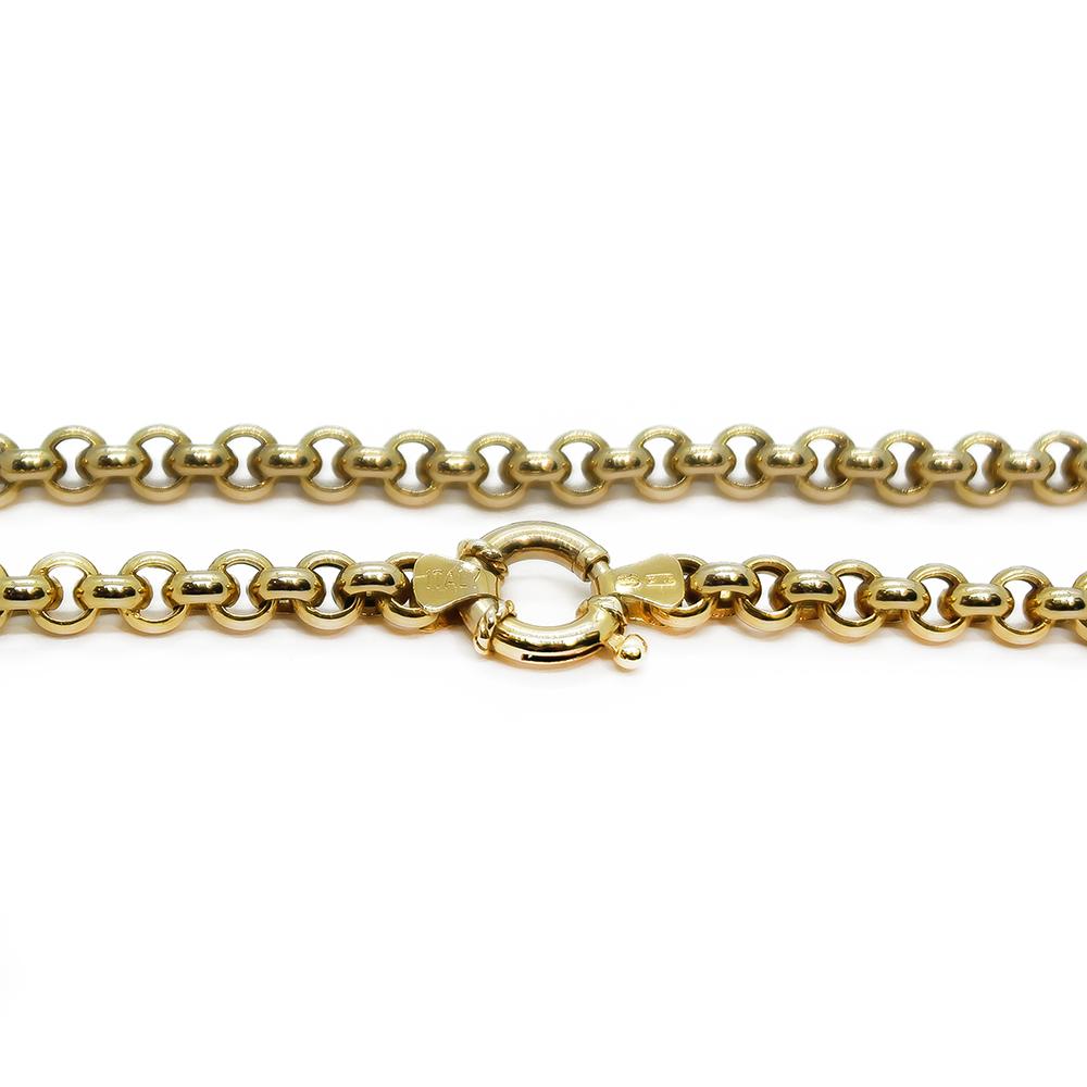 14K kultainen papuketju marinolukolla 44,5 cm, 17 g #2 Kultatukku.fi