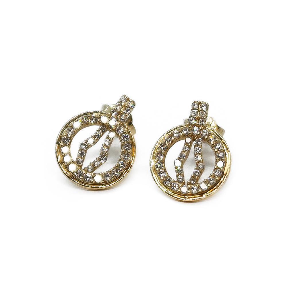 18K keltakultaiset timanttikorvakorut 27 × 0,001 ct, 11 mm #1 Kultatukku.fi