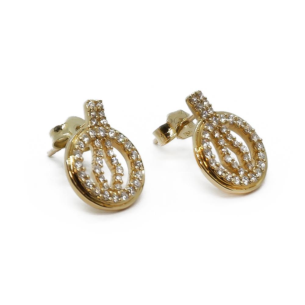 18K keltakultaiset timanttikorvakorut 27 × 0,001 ct, 11 mm #2 Kultatukku.fi