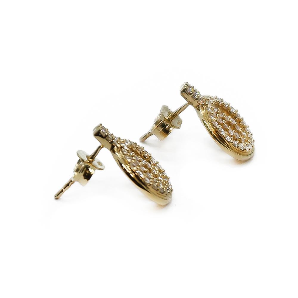18K keltakultaiset timanttikorvakorut 27 × 0,001 ct, 11 mm #3 Kultatukku.fi