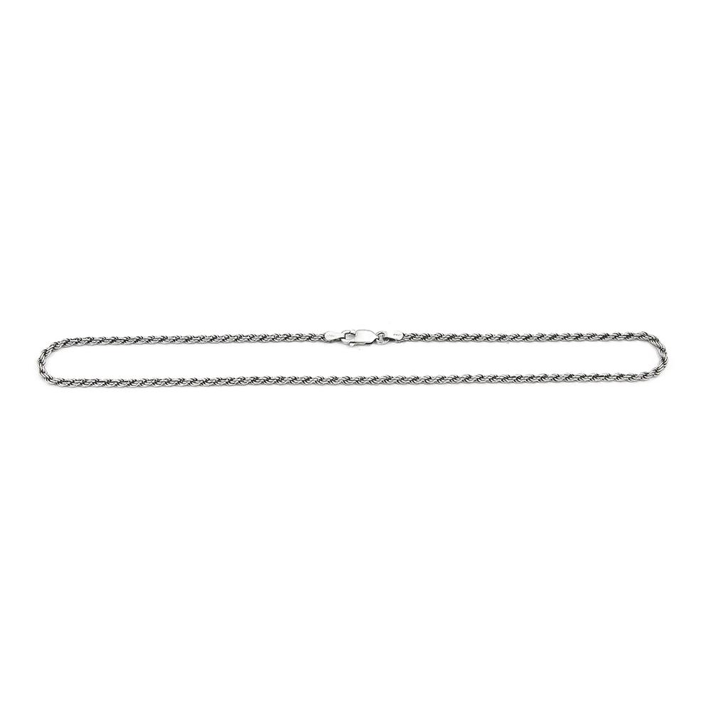 Hopeinen cordell kaulaketju 38cm lev.2mm #0 Kultatukku.fi