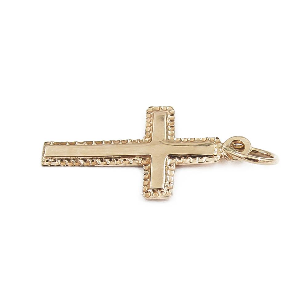 14K kultainen ristiriipus, 20,8 mm #1 Kultatukku.fi