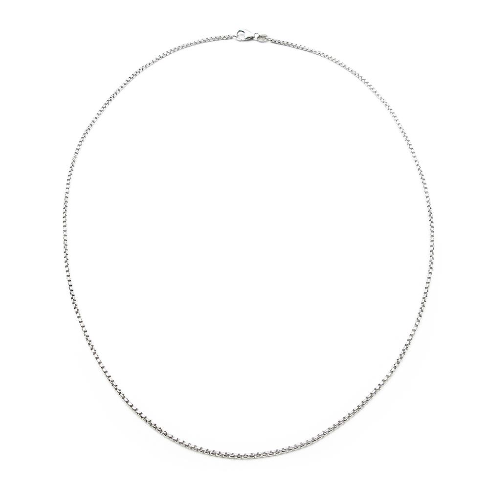 Hopeinen pyöristetty venetsiaketju 45cm #0 Kultatukku.fi
