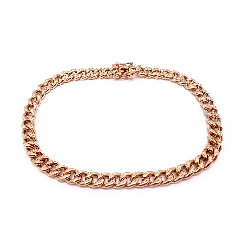 Kultainen panssariranneketju 21,5cm ontto 6mm #0 Kultatukku.fi
