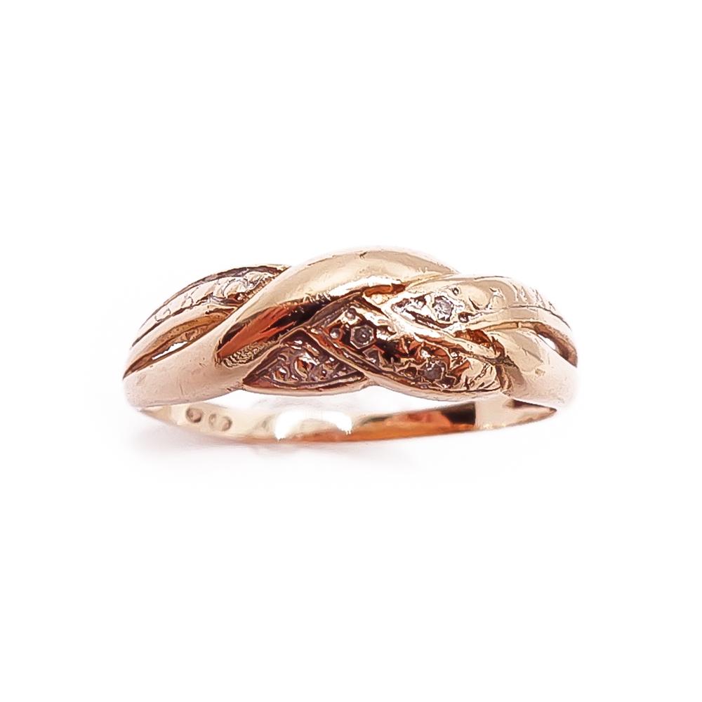 Kultainen timanttisormus 0,01ct 19mm #2 Kultatukku.fi
