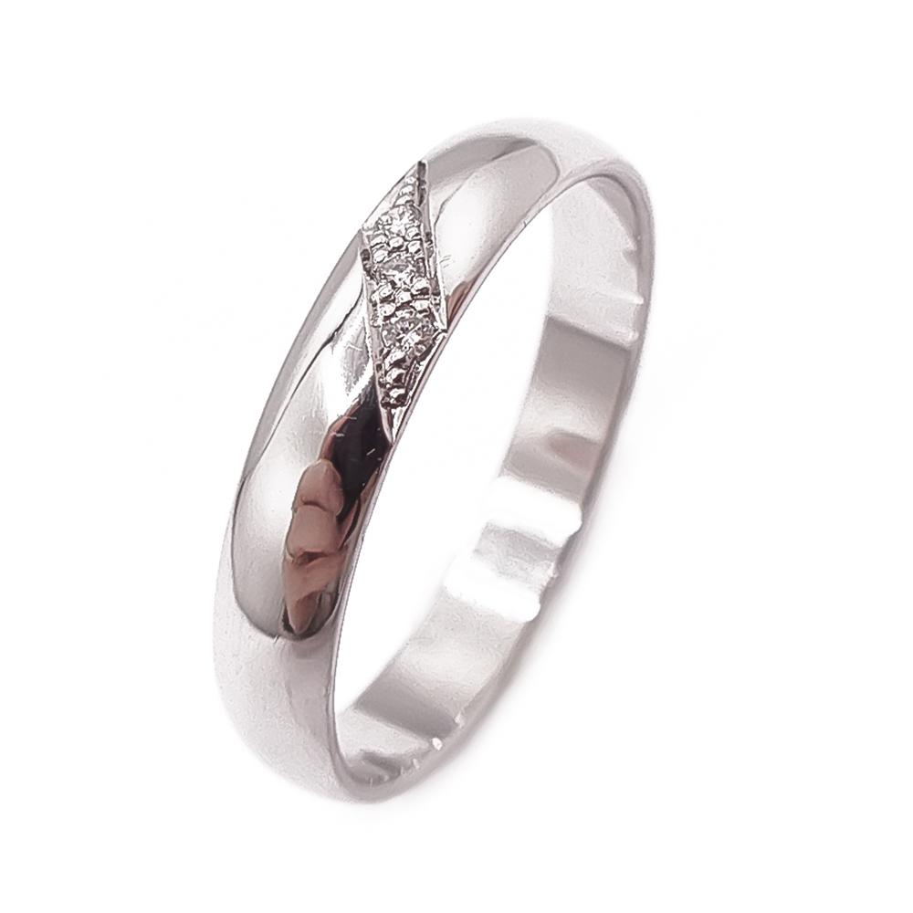 Suomen Korutuote 14K valkokultainen timanttisormus 0,03 ct pavé-istutuksella, 20 mm #0 Kultatukku.fi