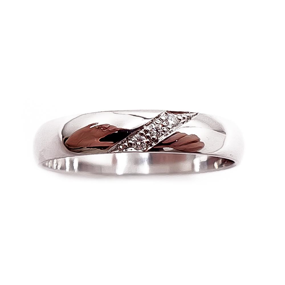 Suomen Korutuote 14K valkokultainen timanttisormus 0,03 ct pavé-istutuksella, 20 mm #1 Kultatukku.fi