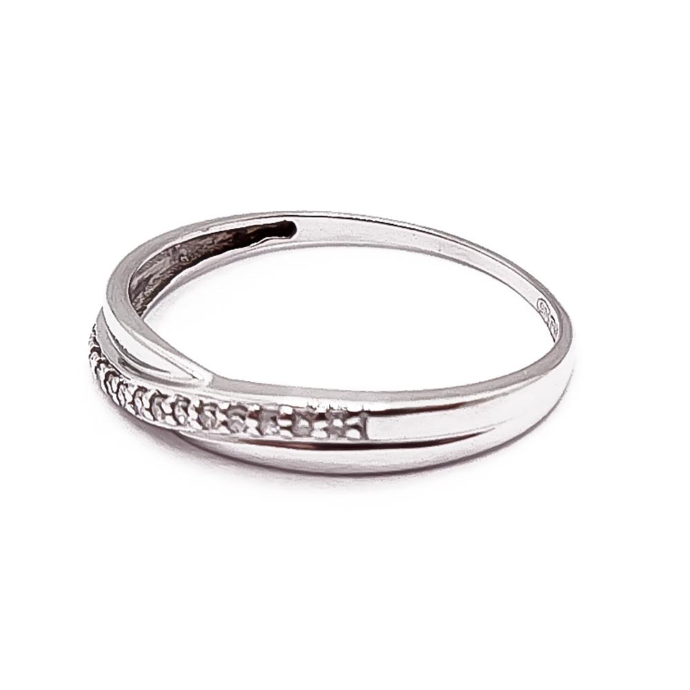 Kultajousi 21183 valkokultainen timanttirivisormus 0,05 ct, 17 mm #3 Kultatukku.fi