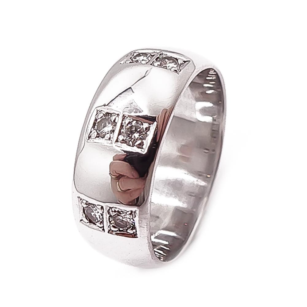 Nummen Koru valkokultainen timanttisormus 0,06 ct, 16 mm #0 Kultatukku.fi