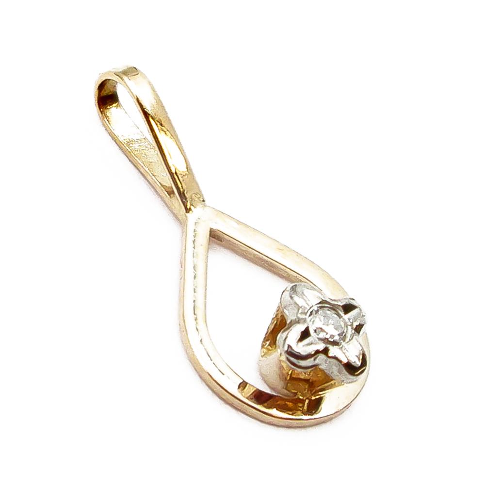 18k Kultainen pisara timanttiriipus 0.005ct #0 Kultatukku.fi