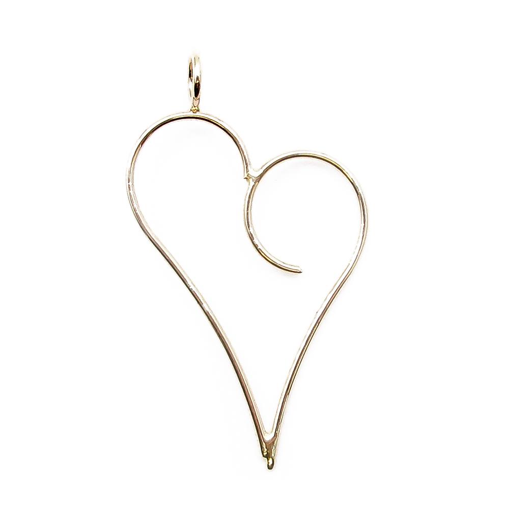 Kultainen avoin sydänriipus #0 Kultatukku.fi