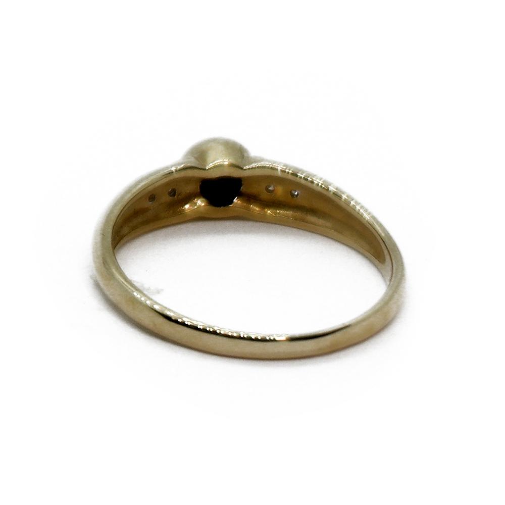 14K kultainen onyksi- ja timanttisormus 0,08 ct, 18,5 mm #3 Kultatukku.fi