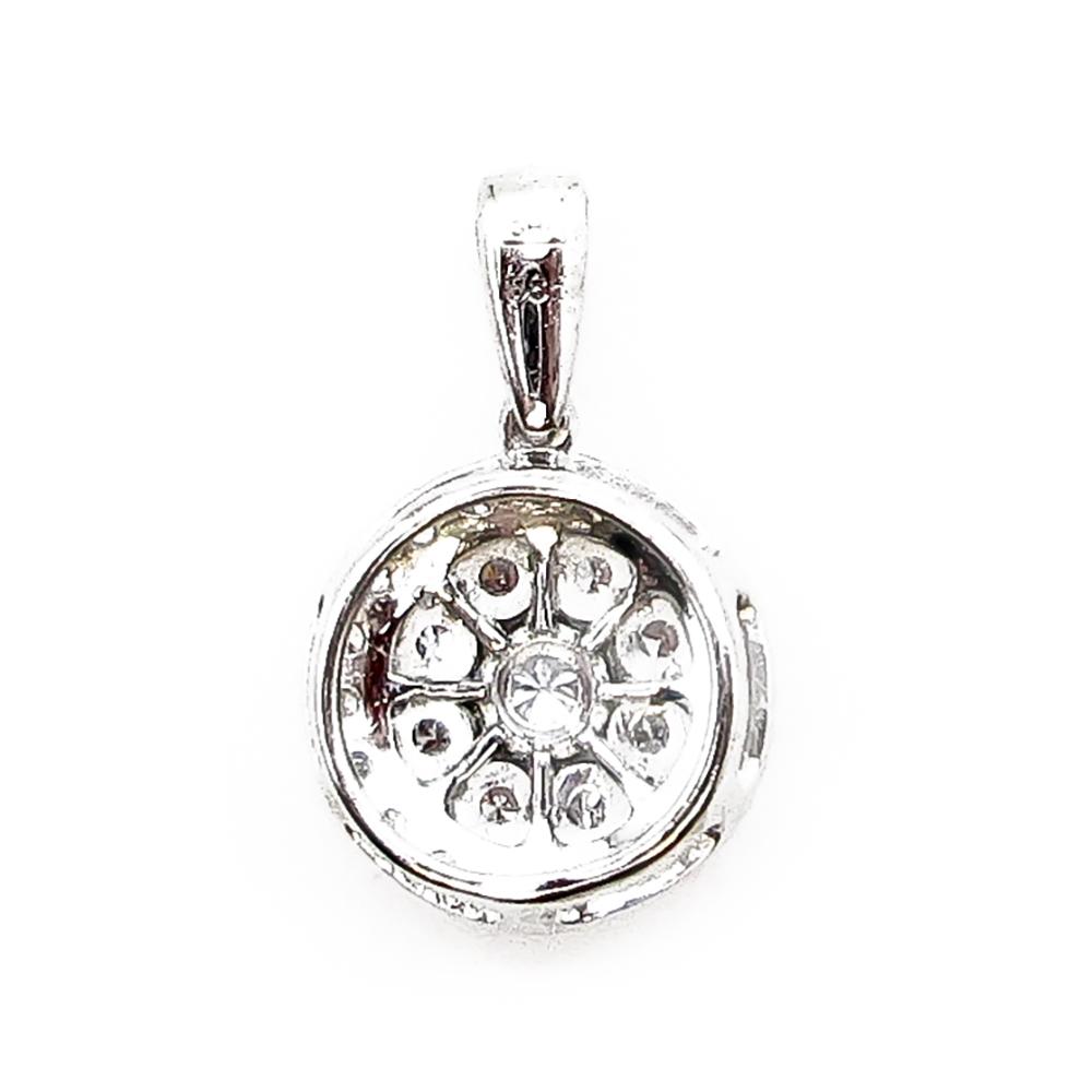 Valkokultainen pyöreä timanttiriipus yht. 0.10ct Cluster-istutus #2 Kultatukku.fi