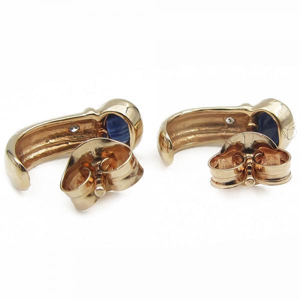 Kultaiset safiiri/timantti korvakorut 2x0.005ct #2 Kultatukku.fi