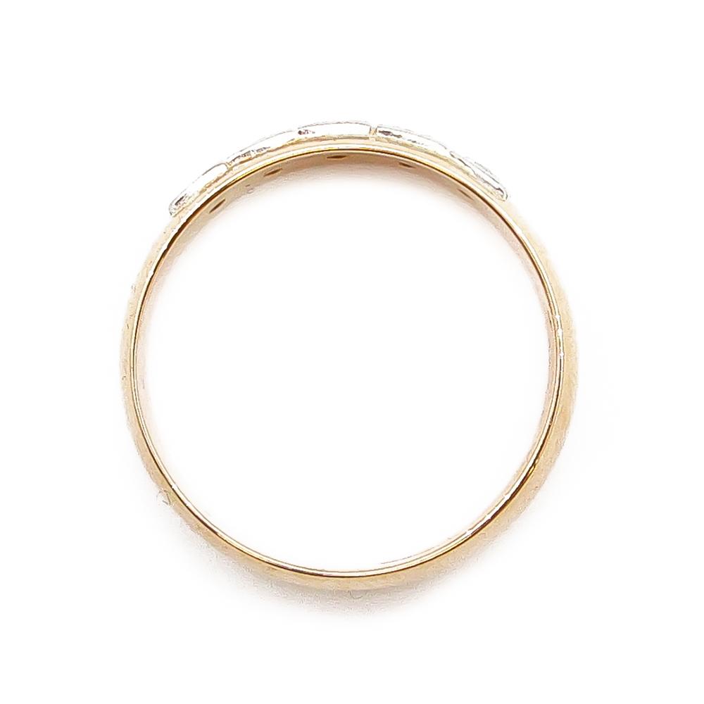 18k Kultainen timanttisormus vuodelta 1966 punaisilla kivillä ja 3 x 0.02ct timanteilla koko 19,75 #2 Kultatukku.fi