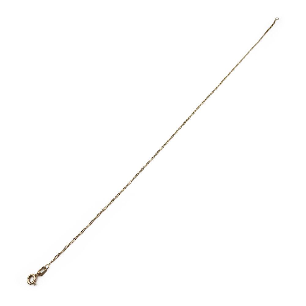 1,3mm Kierre nilkkaketju 26cm #0 Kultatukku.fi