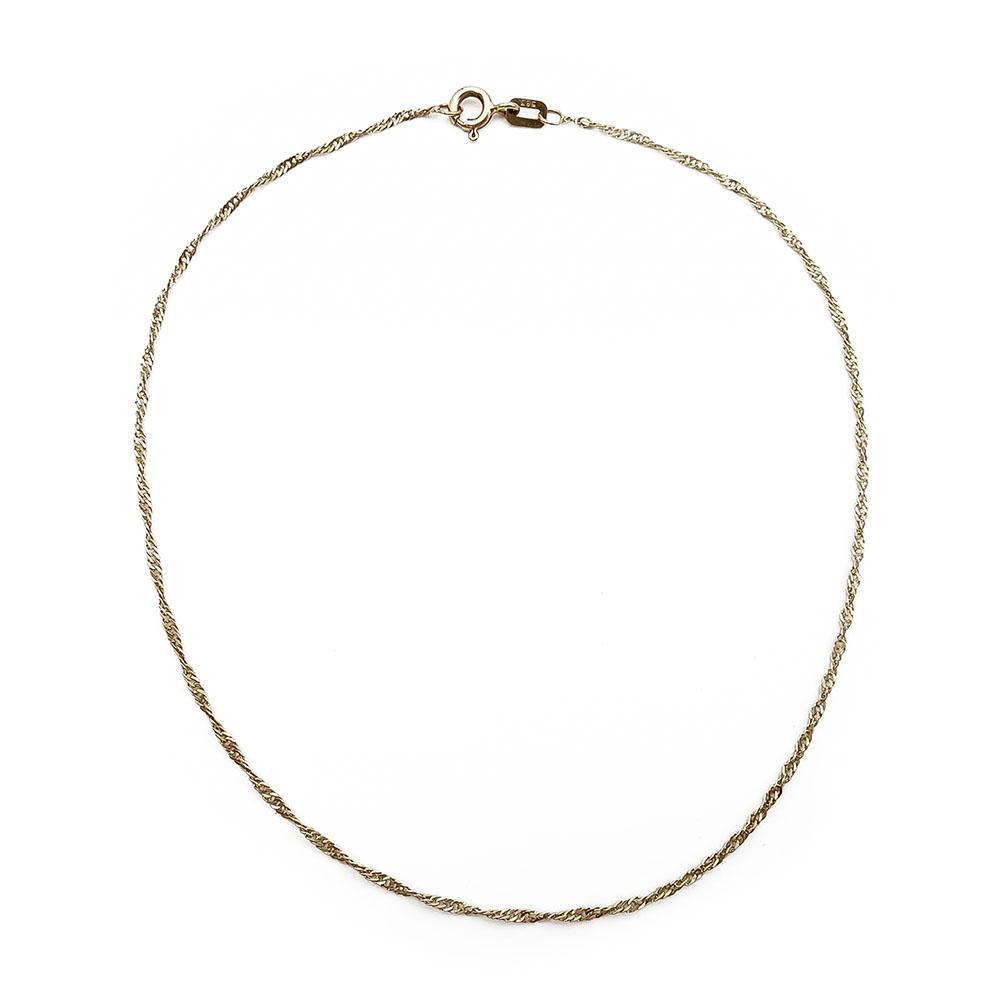 1,3mm Kierre nilkkaketju 26cm #2 Kultatukku.fi