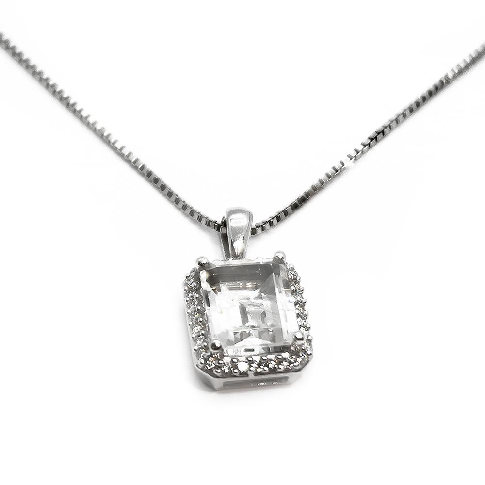 Kultajousi 14K valkokultainen timanttiriipus venetsiaketjulla 0,20 ct, 36 cm #0 Kultatukku.fi