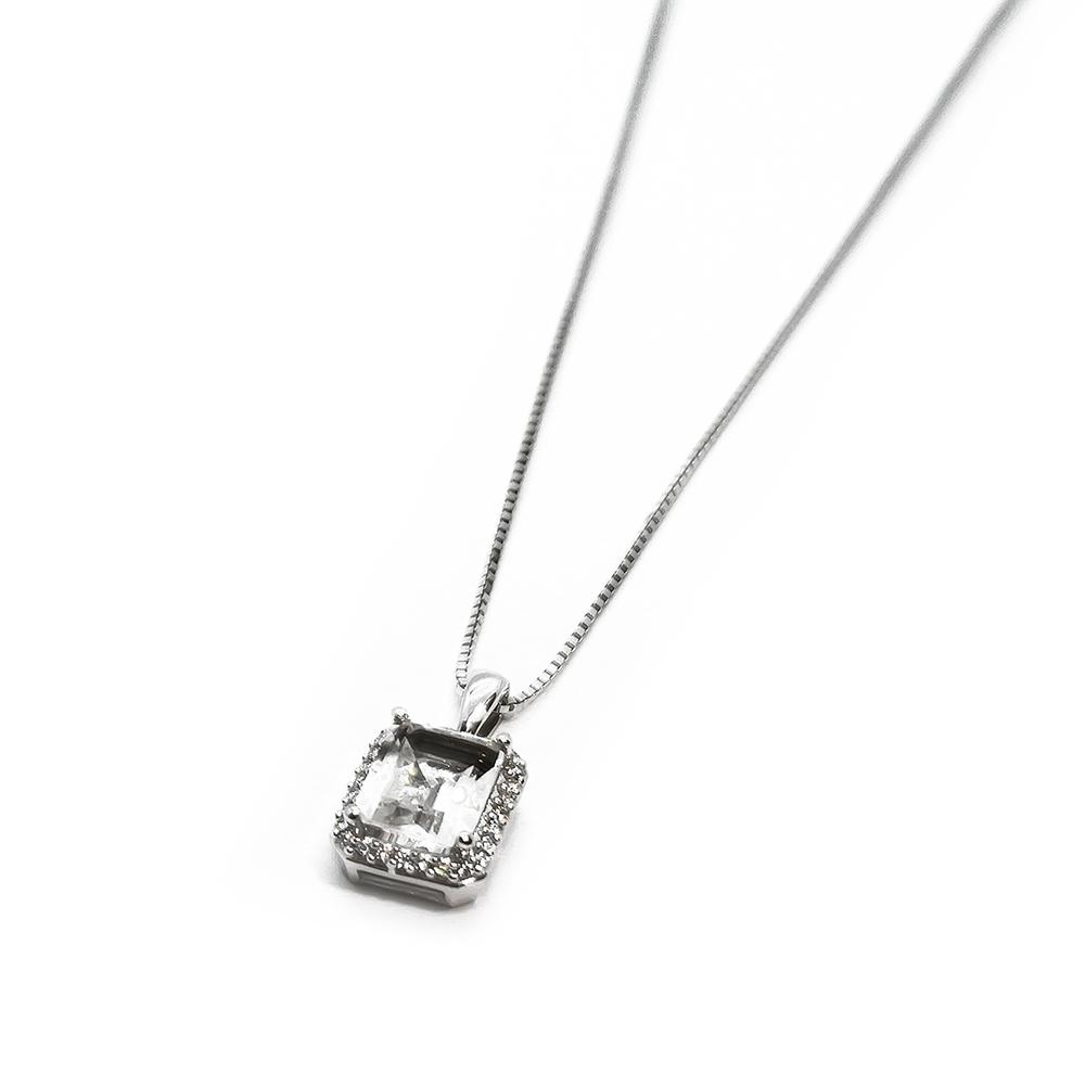 Kultajousi 14K valkokultainen timanttiriipus venetsiaketjulla 0,20 ct, 36 cm #3 Kultatukku.fi