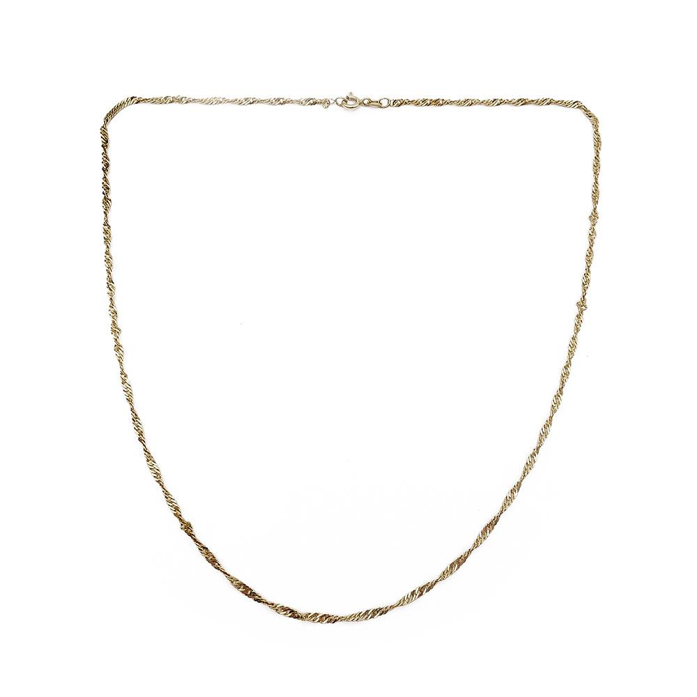 2mm Kultainen kierreketju 45cm #0 Kultatukku.fi