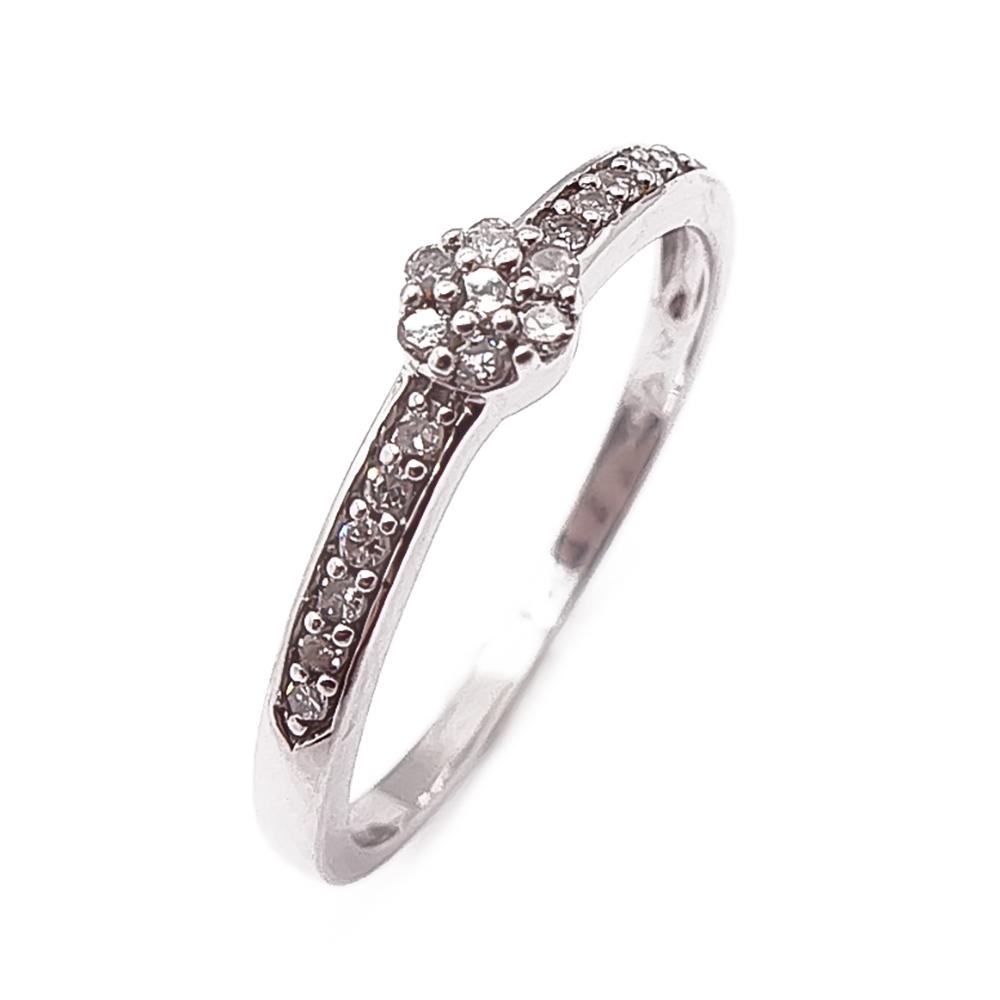 Valkokultainen timanttisormus 18mm 0,15ct #0 Kultatukku.fi