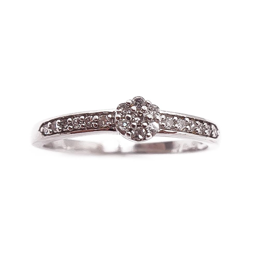 Valkokultainen timanttisormus 18mm 0,15ct #1 Kultatukku.fi