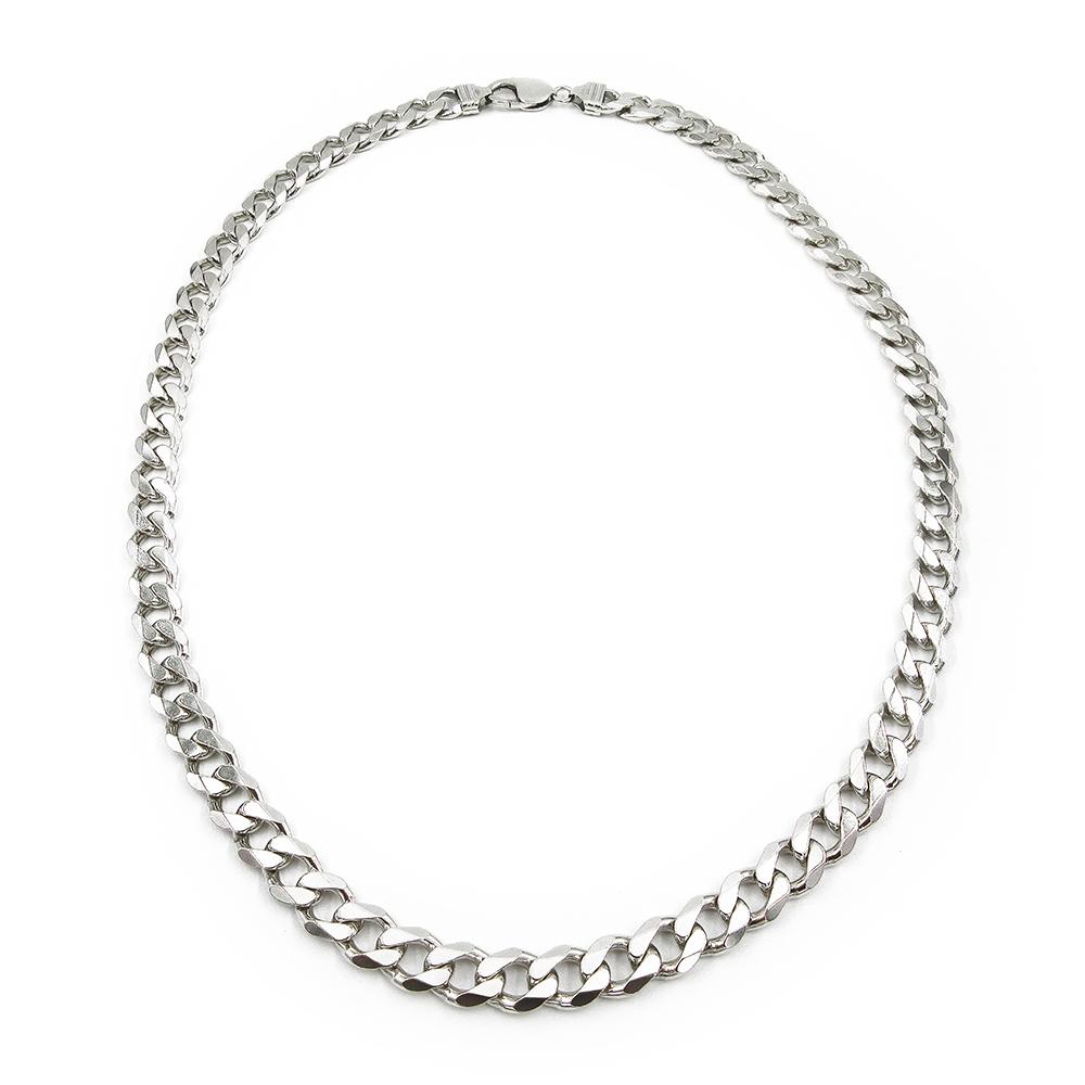 Italialainen hopeinen umpipanssarikaulaketju 925, 9,5 mm, 57 cm #0 Kultatukku.fi