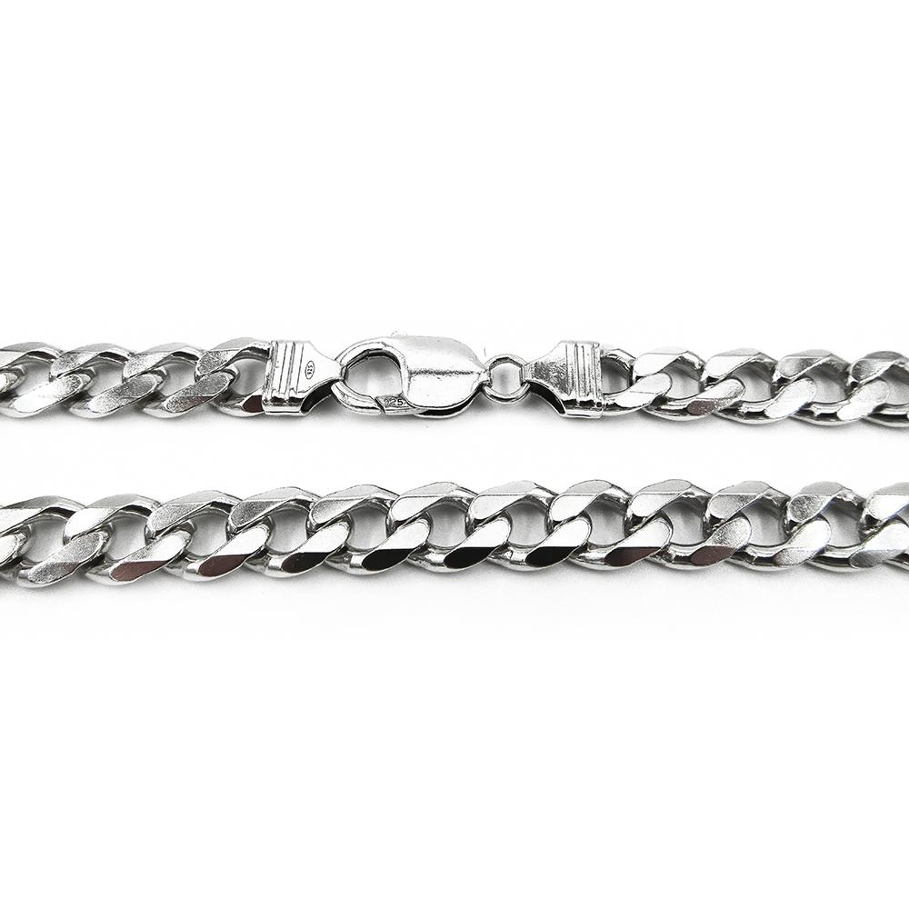 Italialainen hopeinen umpipanssarikaulaketju 925, 9,5 mm, 57 cm #1 Kultatukku.fi