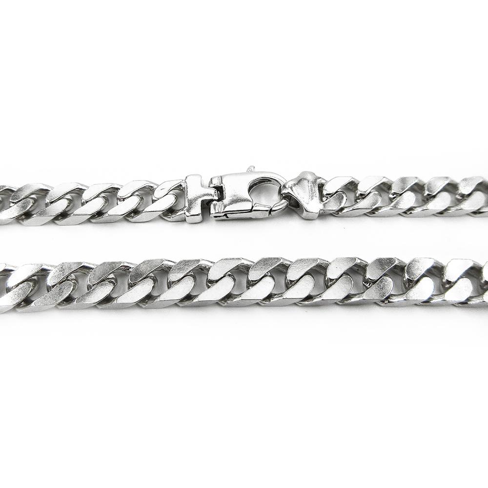 Hopeinen umpipanssarikaulaketju 7mm 50cm KJ #1 Kultatukku.fi