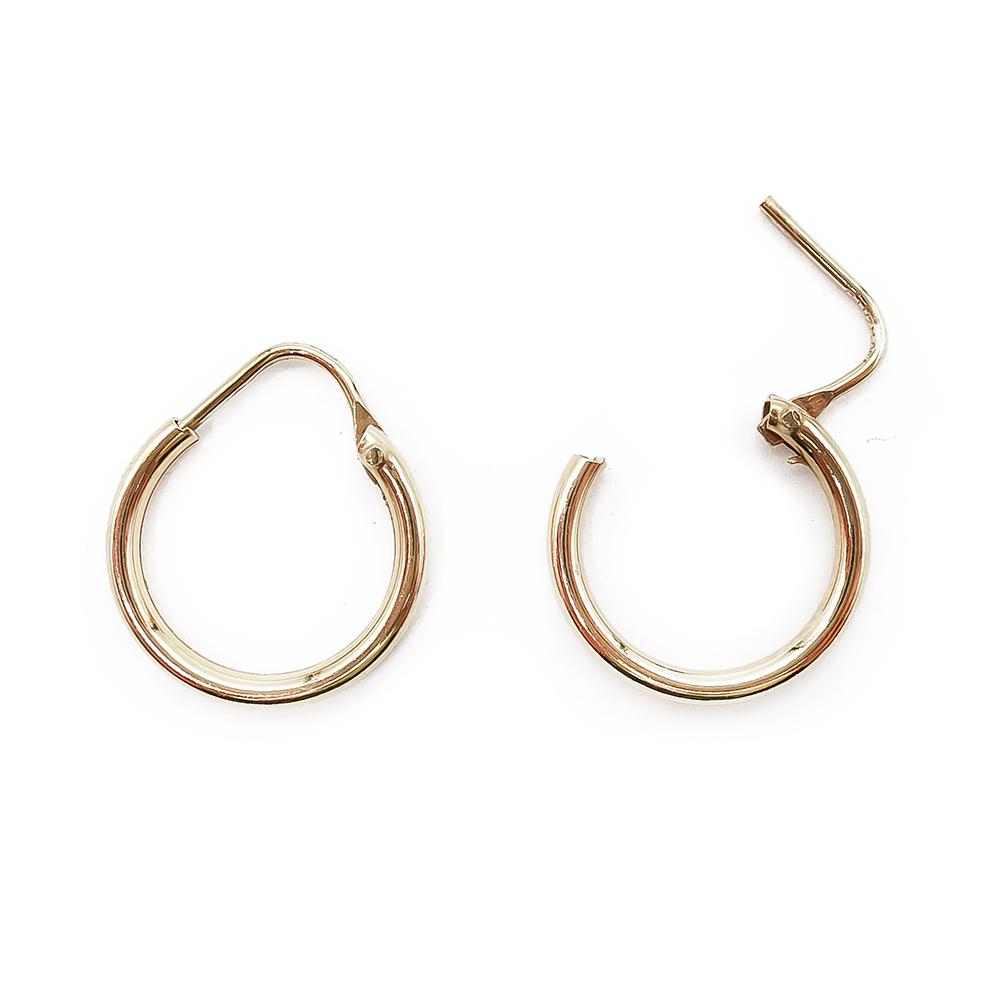 18k 14mm korvarenkaat saranalla #0 Kultatukku.fi