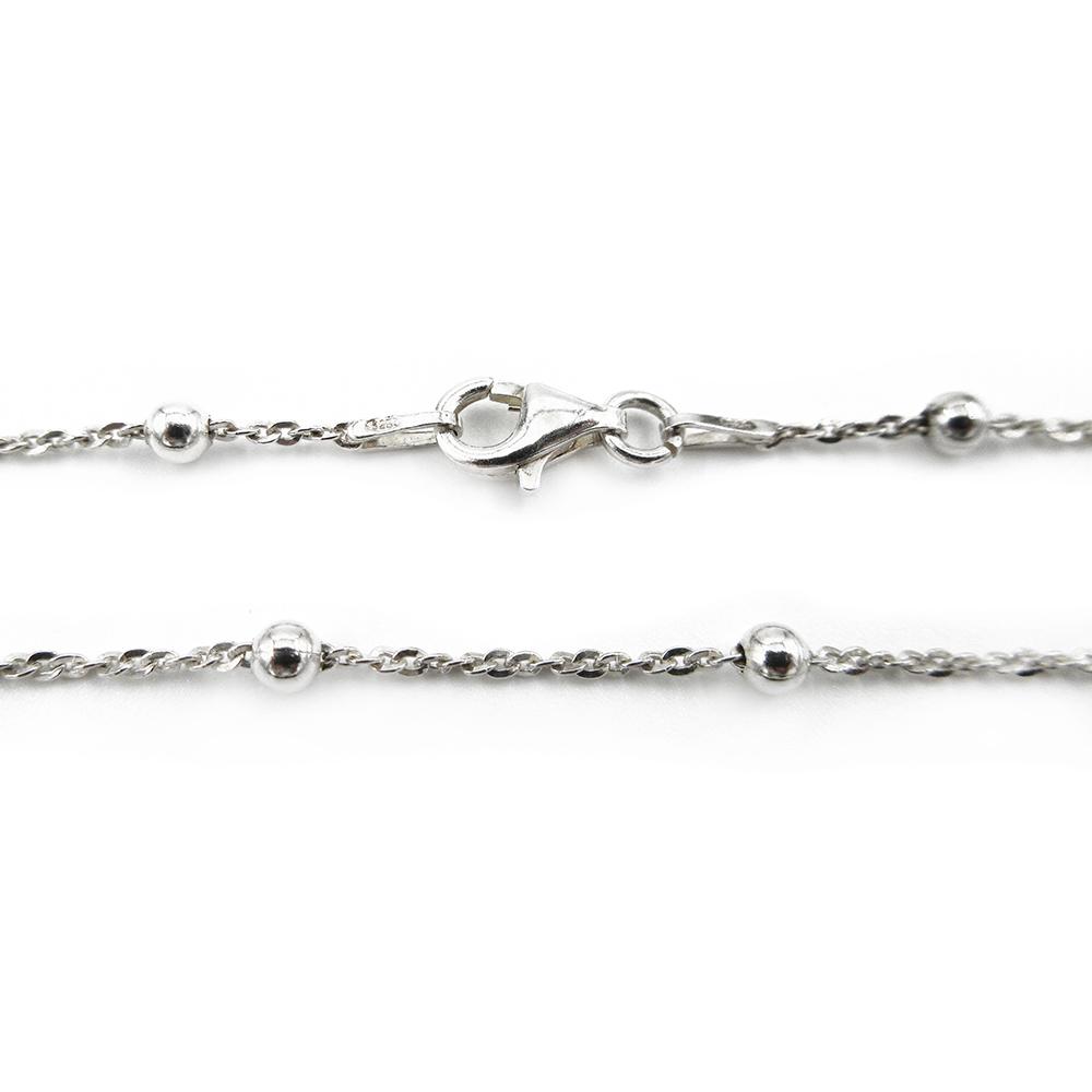 Hopeinen ankkuripallo kaulaketju 38cm 3mm #1 Kultatukku.fi
