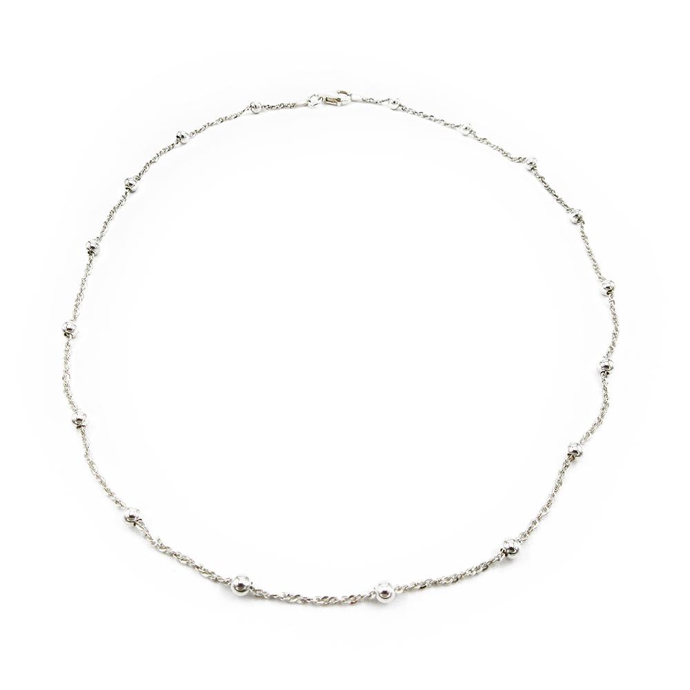 Hopeinen ankkuripallo kaulaketju 38cm 3mm #0 Kultatukku.fi