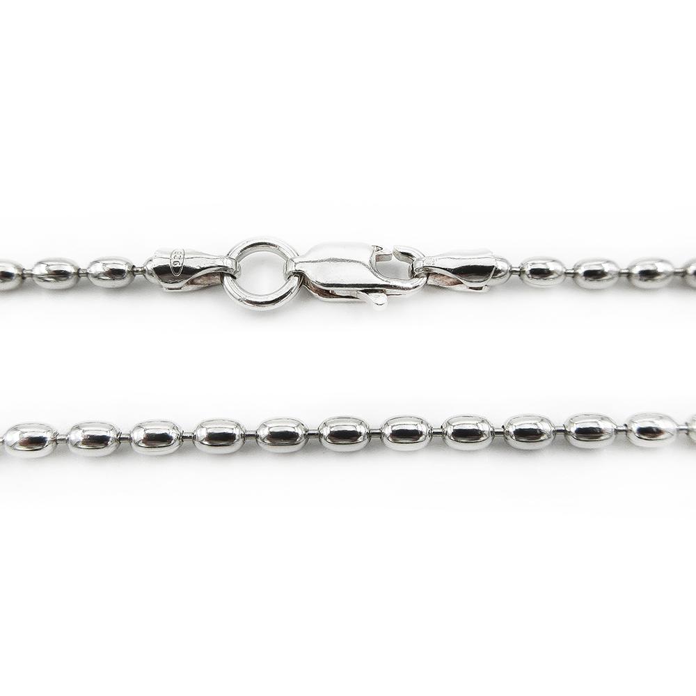 Hopeinen oliivikaulaketju 2.5mm 42cm #1 Kultatukku.fi