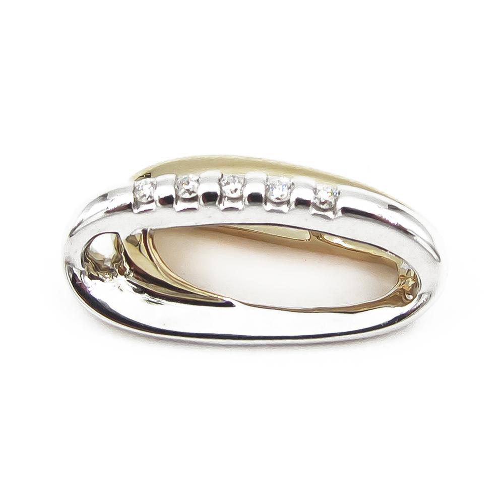 Golden Heart kaksivärinen 14K timanttiriipus 0,08 ct, 19 mm #1 Kultatukku.fi