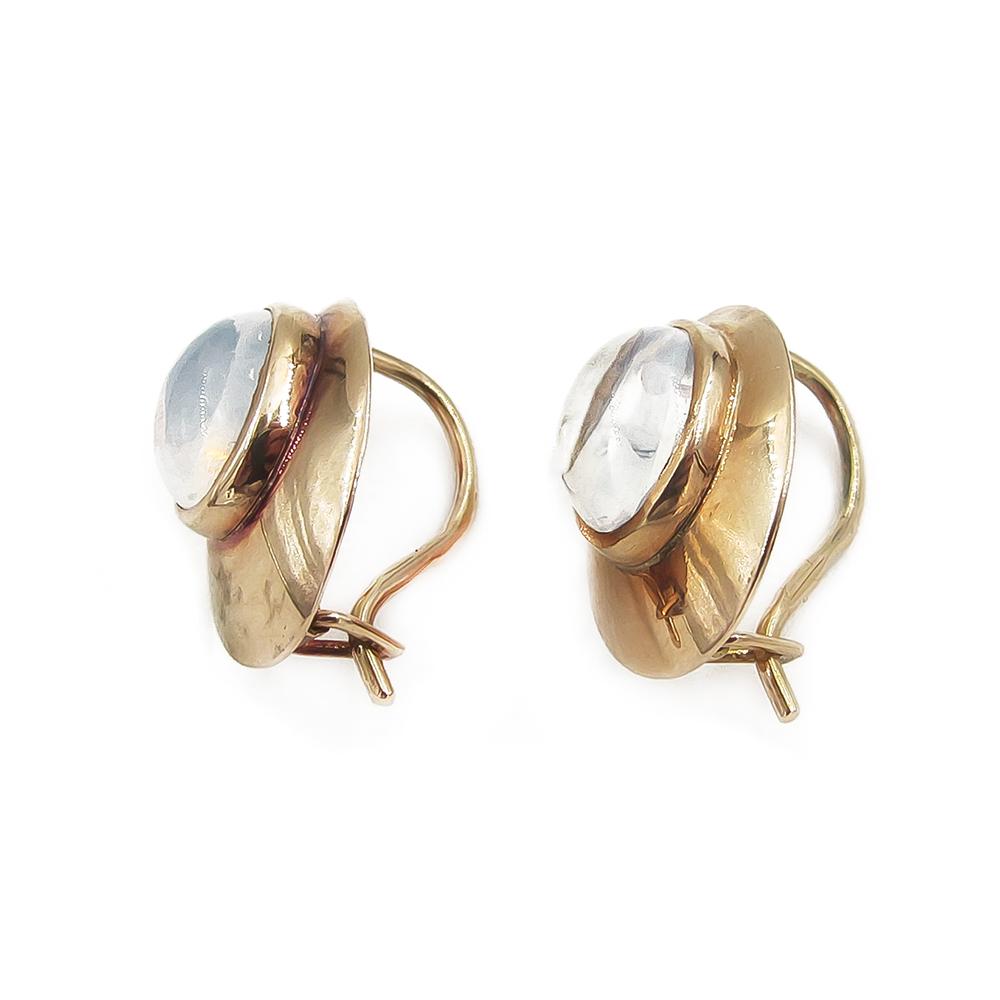 Kultaiset koukkukorvakorut läpikuultavilla kivillä 585, 13,4 × 10,6 mm #2 Kultatukku.fi