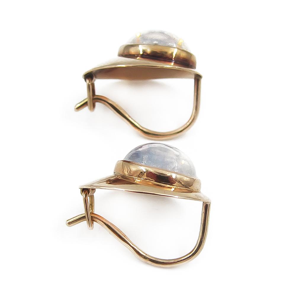 Kultaiset koukkukorvakorut läpikuultavilla kivillä 585, 13,4 × 10,6 mm #3 Kultatukku.fi