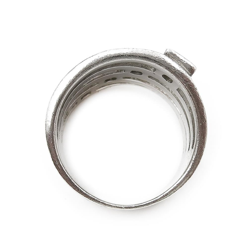 Leveä sormus kirkkain kivin 17,5mm #2 Kultatukku.fi