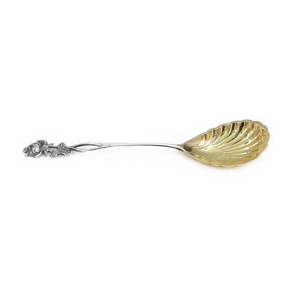 Auran Kultaseppä Ruusu -sokerilusikka 830-hopeaa 13 cm, 1993 #0 Kultatukku.fi