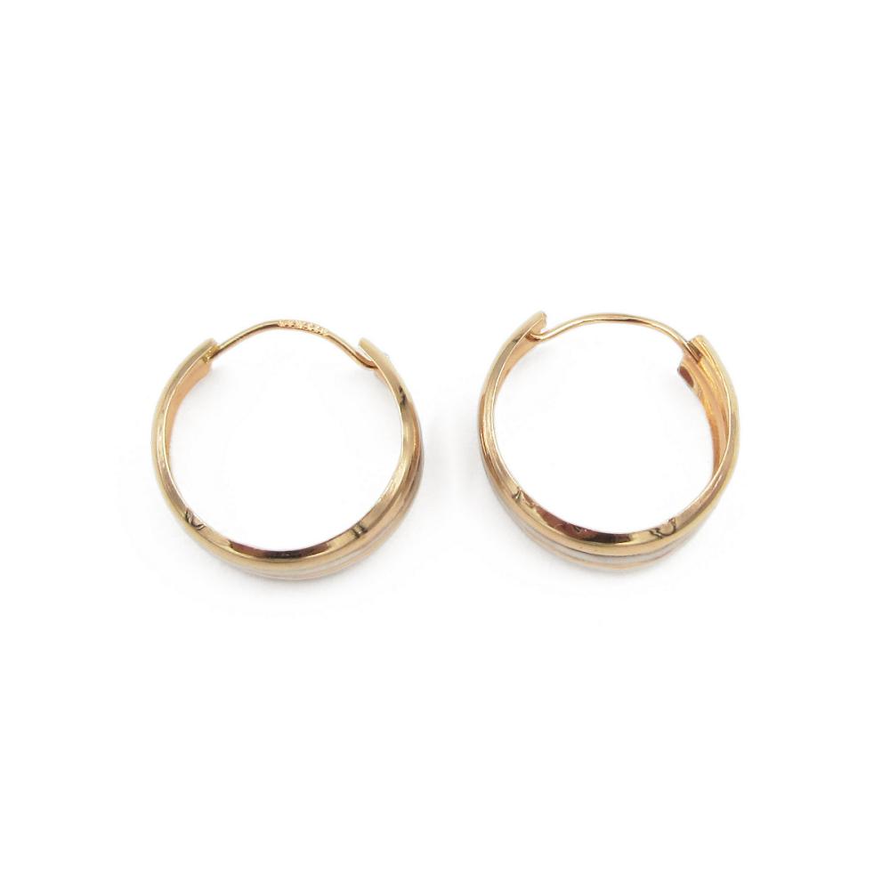 Kelta- ja valkokultaiset korvarenkaat 14K, 14,6 mm #2 Kultatukku.fi