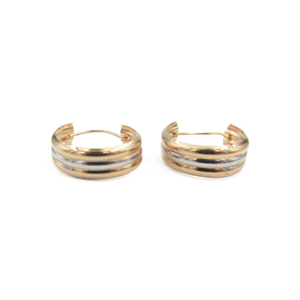 Kelta- ja valkokultaiset korvarenkaat 14K, 14,6 mm #1 Kultatukku.fi