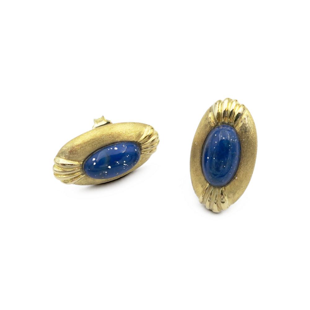 Kultaiset korvakorut, lapis lazuli #0 Kultatukku.fi