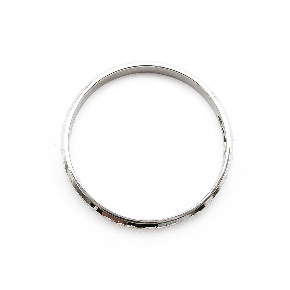 Valkokultainen timanttileikattu sormus 16,6mm, leveys 1,9mm #2 Kultatukku.fi