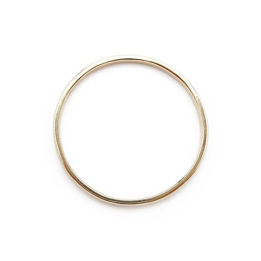 Kultainen puolipuöreä kihlasormus 16,5mm, leveys 1,3mm #2 Kultatukku.fi