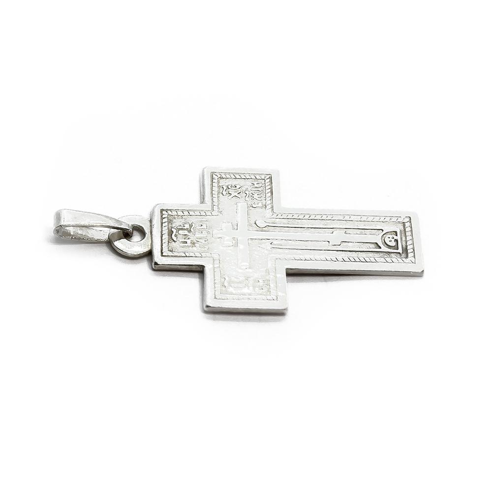 Hopeinen Golgata-ortodoksiristi 925, 40 mm #1 Kultatukku.fi