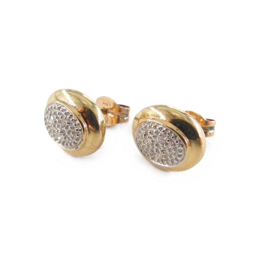 Soikeat timanttinappikorvakorut 0,03 ct, 14K kulta, 9 mm #4 Kultatukku.fi
