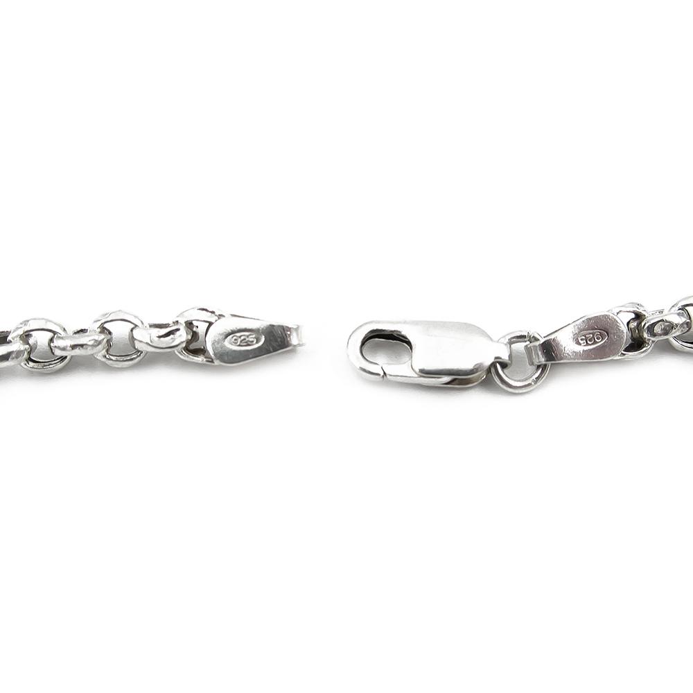 Hopeinen papuranneketju 925, 19,5 cm x 3 mm #2 Kultatukku.fi